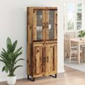 vidaXL Highboard 2 ks Staré drevo 69,5 x 34 x 180 cm Kompozitné drevo