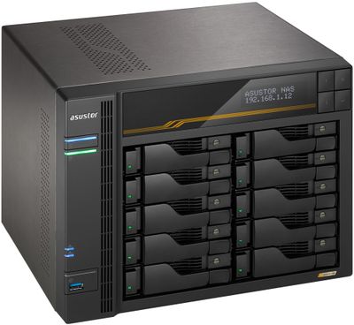 Asustor Lockerstor 10 Gen3 AS6810T   10x 2,5"/3,5" SATA III/ 16GB RAM/ Dual 10GbE Ports/ Dual 5GbE Ports/ 4x M.2 SSD