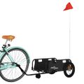 vidaXL Príves na bicykel, čierny, oxfordská látka, železo