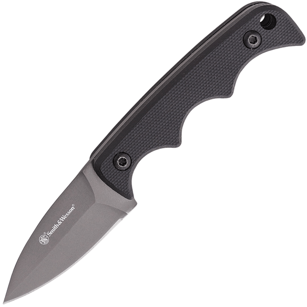 Smith and Wesson 1193157 HRT Spear Point nôž na krk 5 cm, nitrid titánu, čierna, G10, puzdro nylon