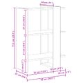 vidaXL Regál na knihy 2 úrovní 52 x 25 x 71,5 cm Kompozitné drevo
