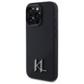 Puzdro Karl Lagerfeld pre iPhone 16 Pro 6,3" KLHMP16LSCMKMPCK čierne tvrdý silikón Shadow Metal Initial MagSafe