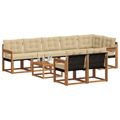 vidaXL Záhradná súprava gaučov 9 ks Prírodná a béžová