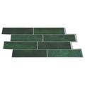 vidaXL Subway dlažba 10 ks Tmavozelená 29 x 21 cm Polyuretán a PET
