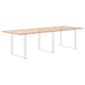 vidaXL Nohy k jedálenskému stolu v tvare U, 3 ks, biele, 90 x (72-73) cm, oceľové