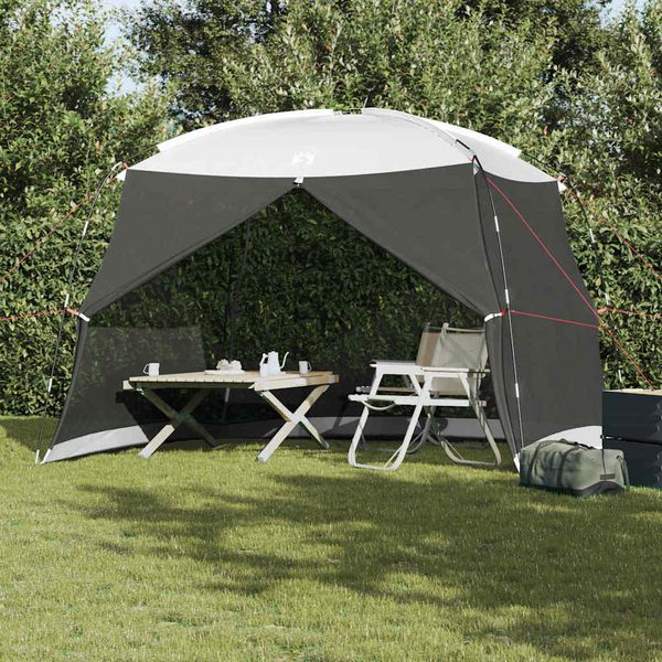 vidaXL Stan s moskytiérou so strechou Sivá 320 x 320 x 218 cm