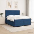 vidaXL Posteľ boxspring s matracom Modrá 180 x 200 cm Látka