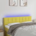 vidaXL Čelo postele s LED zelené 144x5x78/88 cm látka