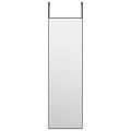 vidaXL Zrkadlo na dvere čierne 30x100 cm sklo a hliník