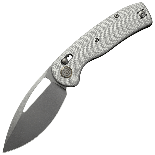 Petrified Fish PFP13WCW Viper vreckový nôž 8,9 cm, Stonewash, biela, uhlíkové vlákno