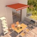 vidaXL Ručne zaťahovacia markíza oranžová a hnedá 300x250 cm