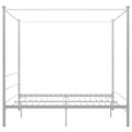 vidaXL Posteľný rám s baldachýnom biely kov 200x200 cm