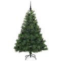 vidaXL Umelý vianočný stromček s 150 LED-i Zelená 150 cm PE a PVC