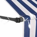 vidaXL Ručne zaťahovacia markíza s LED 250 cm, modro biela