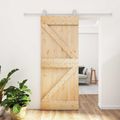 vidaXL Posuvné dvere Prírodná a biela 80 x 210 cm Borovicový masív