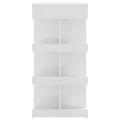 vidaXL Barový stôl s úložným regálom vysoký lesk biely 100x50x101,5 cm