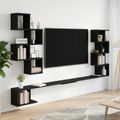 vidaXL Nástenná polica na TV Čierny dub 200 x 15 x 94 cm