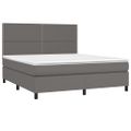 vidaXL Boxspring posteľ s matracom sivá 160x200 cm umelá koža