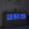 vidaXL Komoda s LED svetlami sivá sonoma 123x37x67 cm
