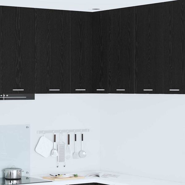 vidaXL Závesná skrinka s úložiskom Čierny dub a biela 57 x 57 x 80 cm