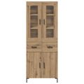 vidaXL Highboard 2 ks Remeselný dub 69,5 x 34 x 180 cm