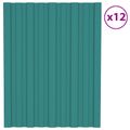 vidaXL Strešný panel 12 ks Zelená 60 x 45 cm Pozinkovaná oceľ