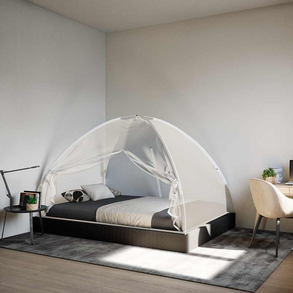 vidaXL Moskytiéra jurta s dverami 220 sieťka biela 200x120x130 cm
