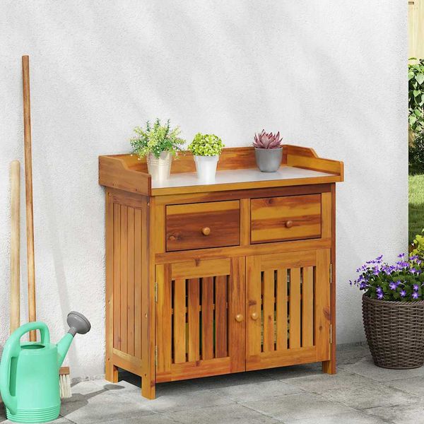 vidaXL Záhradná skrinka Prírodná 78 x 36,5 x 78cm Pevné akáciové drevo