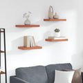 vidaXL Stenná polica Nástenná montáž 4 ks Červená 40 x 23,5 x 3,8 cm