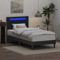 vidaXL Rám postele s LED pásikmi Čierna 90 x 190 cm Umelá koža