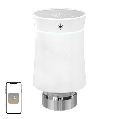 MOES TRV BY100 – dotyková termostatická hlavica s technológiou ZigBee