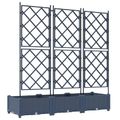 vidaXL Záhradný kvetináč 3 ks Sivá 120 x 40 x 125,5 cm PP