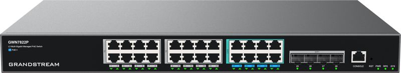 Grandstream GWN7822P L3 managed network switch, 16xGbE, 8x 2,5GbE / 4x SFP+, PoE++