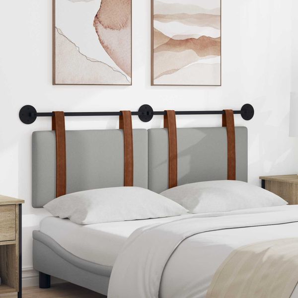 vidaXL Závesná Čelá Nástenný Oblá šedá 130 x 55 x 5 cm Antik PU