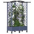 vidaXL Vyvýšený záhon s mriežkou a strechou Sivá 124 x 40 x 129 cm PP