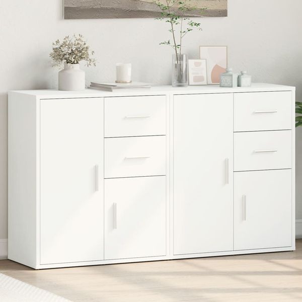 vidaXL Komody 2 ks biele 60x31x70 cm kompozitné drevo