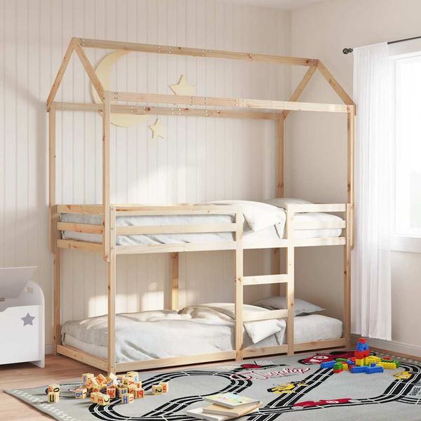 vidaXL Poschodová posteľ bez matraca 90x190 cm masívna borovica
