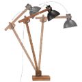 vidaXL Stojanová lampa čierna masívne mangovníkové drevo E27