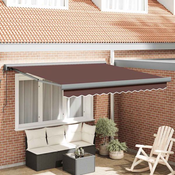 vidaXL Automaticky zaťahovacia markíza hnedá 300x250 cm