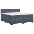 vidaXL Posteľ boxspring s matracom Tmavosivá 200 x 200 cm Zamat