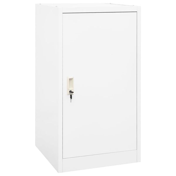 vidaXL Skriňa na sedlo biela 53x53x105 cm oceľová