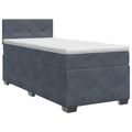 vidaXL Posteľ boxspring s matracom Tmavosivá 100 x 200 cm Zamat