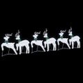 vidaXL LED Soby 6 ks Strieborná 45 x 19 x 65 cm látka LED diód