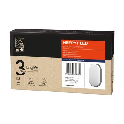 LED Vonkajšie svietidlo ORNO AD-OP-6147GLPM4 NEFRYT, 15W, 4000K, IP54, sivá LED Vonkajšie svietidlo ORNO AD-OP-6147GLPM4 NEFRYT, 15W, 4000K, IP54, sivá