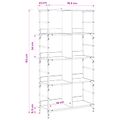 vidaXL Regál na knihy 4 úrovní 78,5 x 33 x 153 cm kov PB Staré drevo