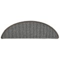 vidaXL Schodové rohože 15 ks 56x17x3 cm sivé, polkruhové