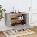 vidaXL Nástenný botník betónovosivý 70x35x38 cm spracované drevo