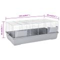 vidaXL Klietka pre malé zvieratá, sivá 118x59x46 cm polypropylén a kov