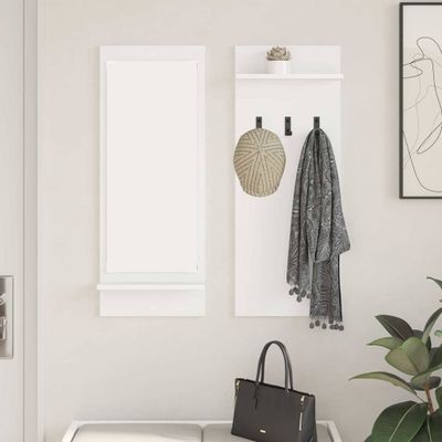 vidaXL Vešiak na stenu Nástenný Biela 70 x 10 x 90 cm Kompozitné drevo
