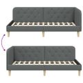 vidaXL Rohový rám postele Tmavo šedá 90 x 200 cm látka